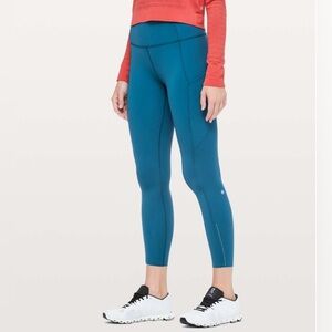 Lululemon Fast & Free 7/8 Tight II *Nulux 25" Size 4 in Carbon Blue